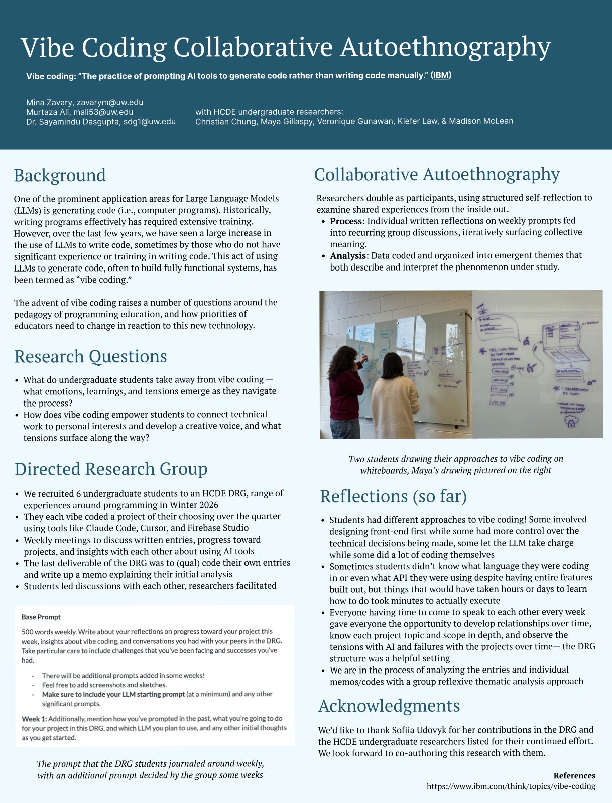 the vibe coding collaborative autoethnography poster